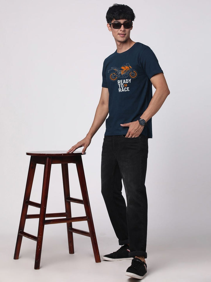 ADRO Men Graphic Printed Round Neck Cotton T-shirt