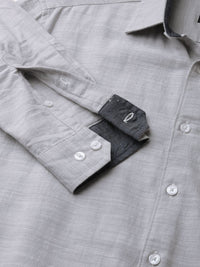 VASTRADO Men Classic Cutaway Collar Textured Cotton Slim Fit Casual Shirt