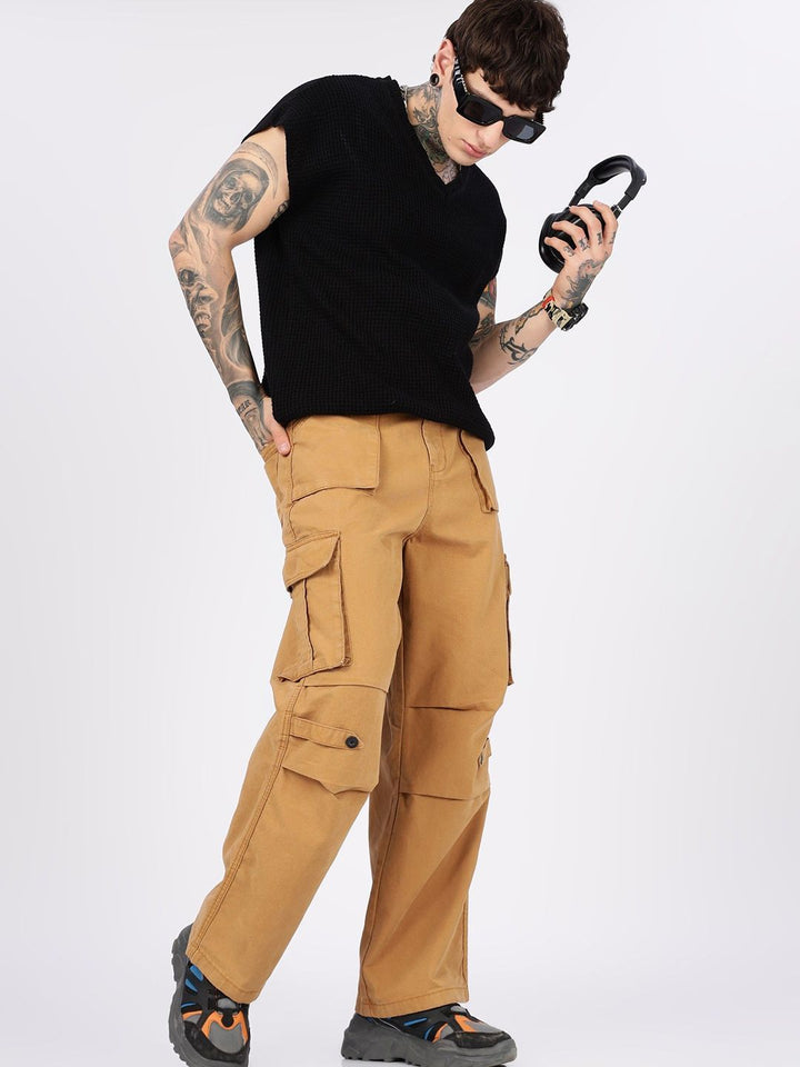 Eszett Men Baggy Fit Cargos Trousers