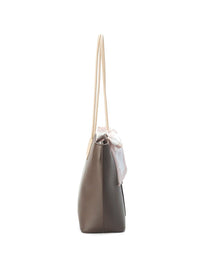 Lino Perros Colourblocked Oversized Bucket Tote Bag with Bow Detail