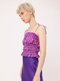 DressBerry Hyper Brights Abstract Play Strappy Crop Top