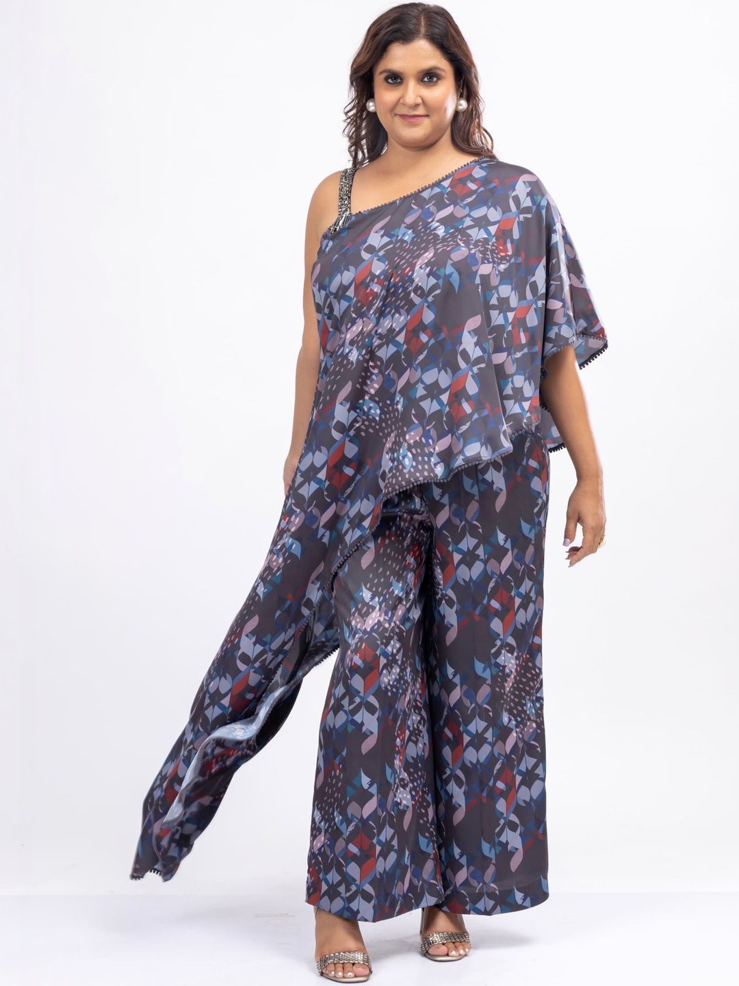 Mamicha Printed One Shoulder Top & Trousers Co-Ords