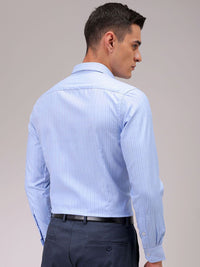 The Indian Garage Co. X Luxe Men Cutaway Collar Pinstripes Striped Slim Fit Formal Shirt