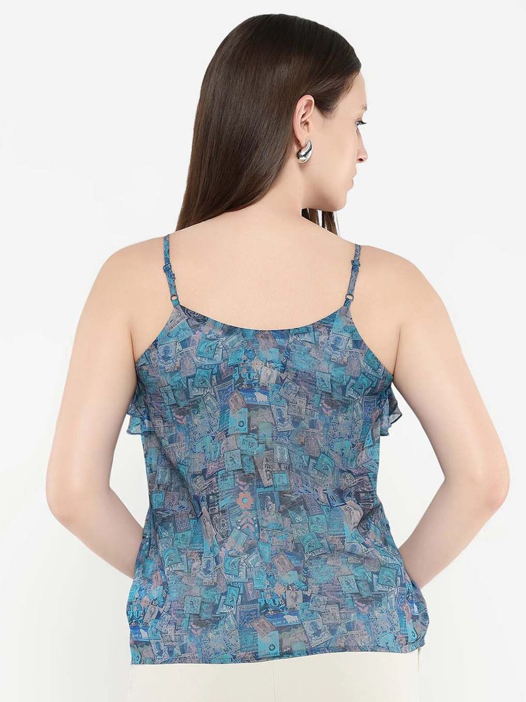 RAREISM Women Abstract Printed Shoulder Straps Top