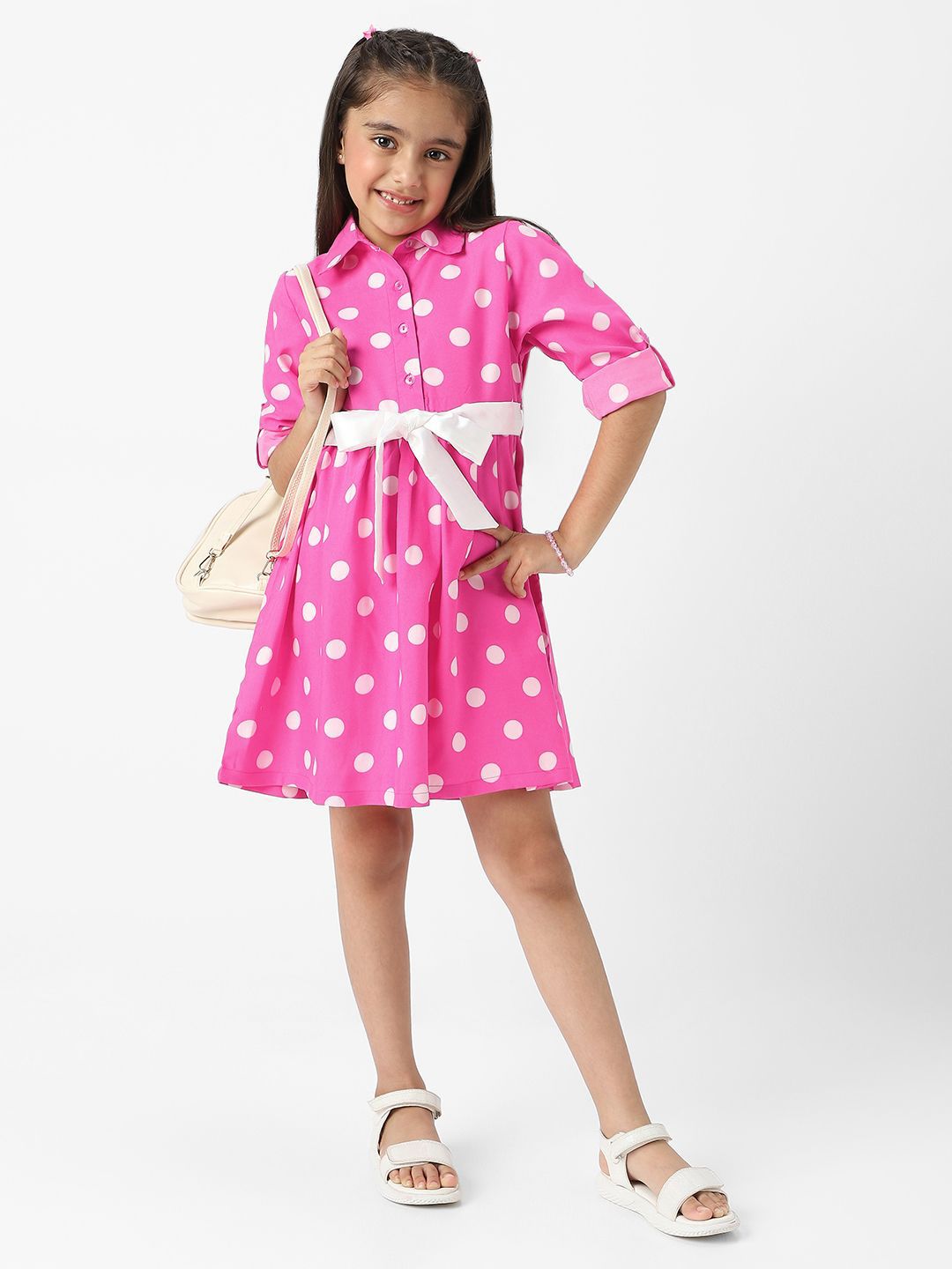 Nauti Nati Polka Dot Print Fit & Flare Dress