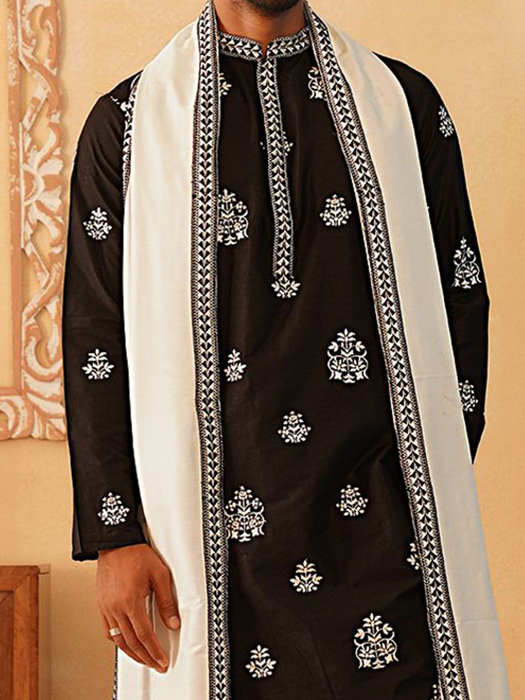 Jompers Floral Embroidered Sequinned Kurta With Pyjamas & Dupatta