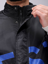 The Indian Garage Co Men Lightweight Puffer Jacket with Patchwork