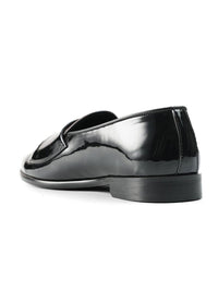 MONKSTORY  Eclecta Glossy Side Buckle Slip Ons - Brown & Black