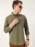 Thomas Scott Men Smart Button-Down Collar Textured Slim Fit Casual Shirt