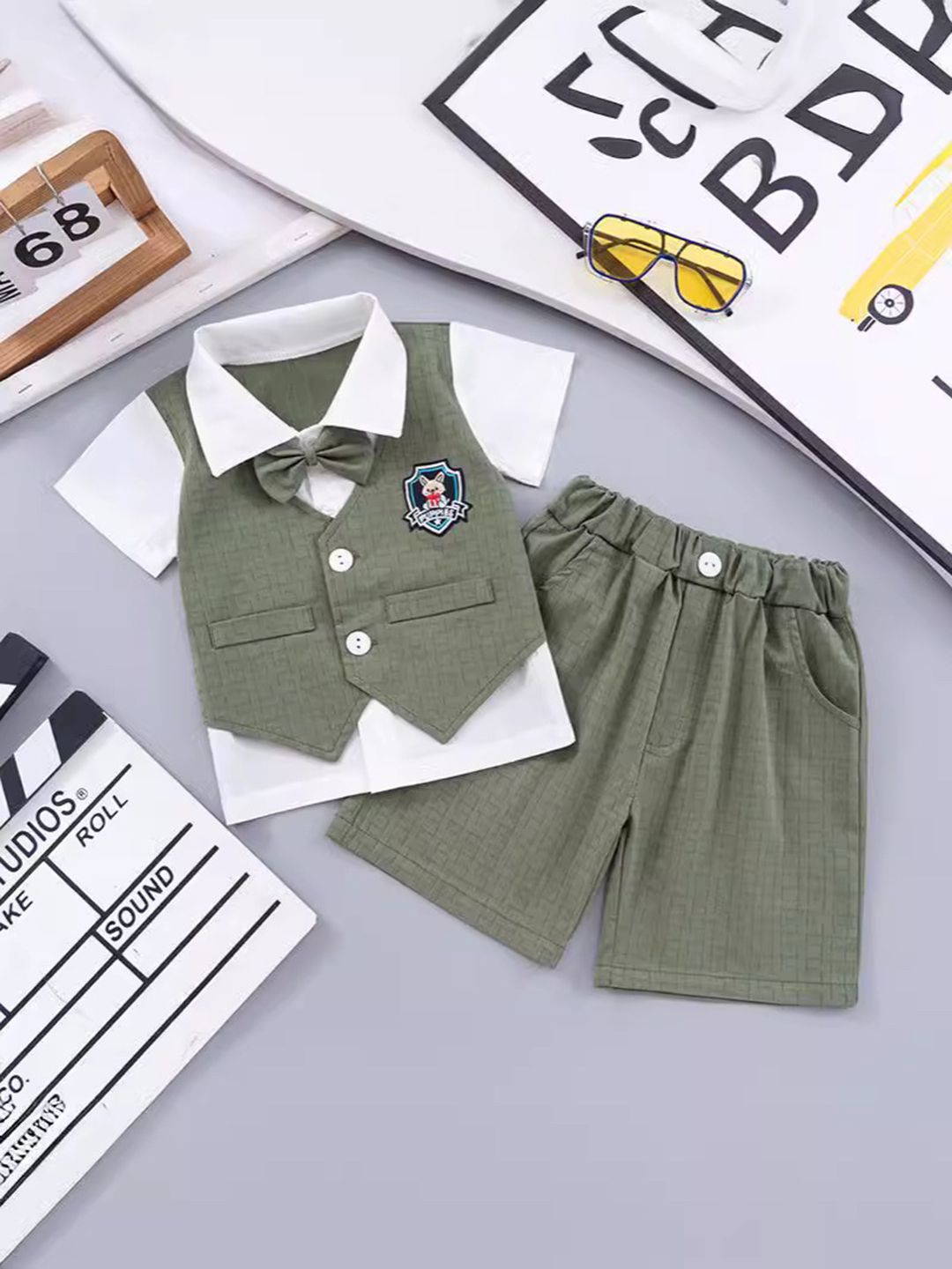 YK Boys Single Breasted 4-Piece Suit