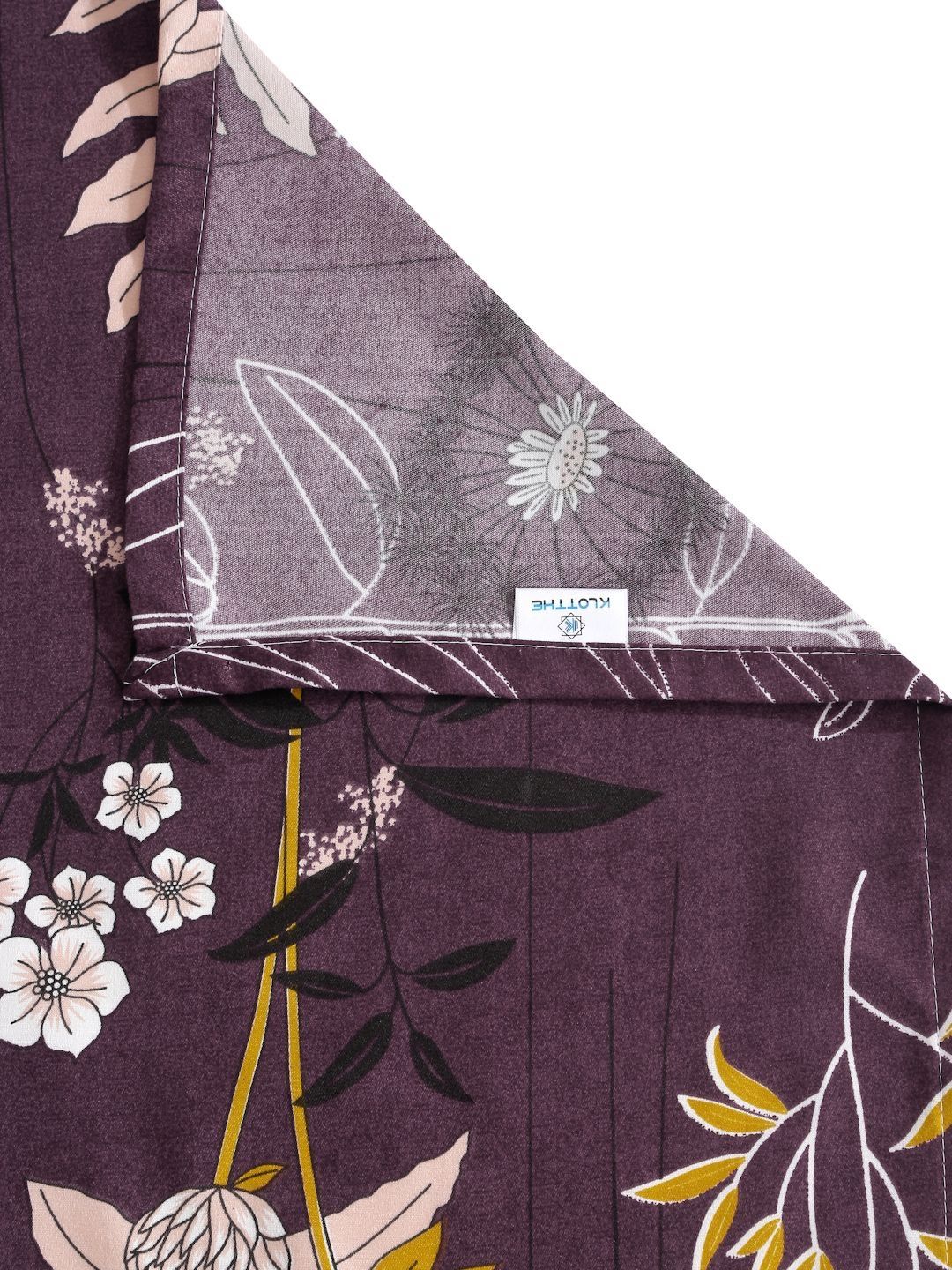 KLOTTHE Purple Floral Polycotton 300 TC Single Cadar Halus dengan Sarung Bantal-89 x 59 inci