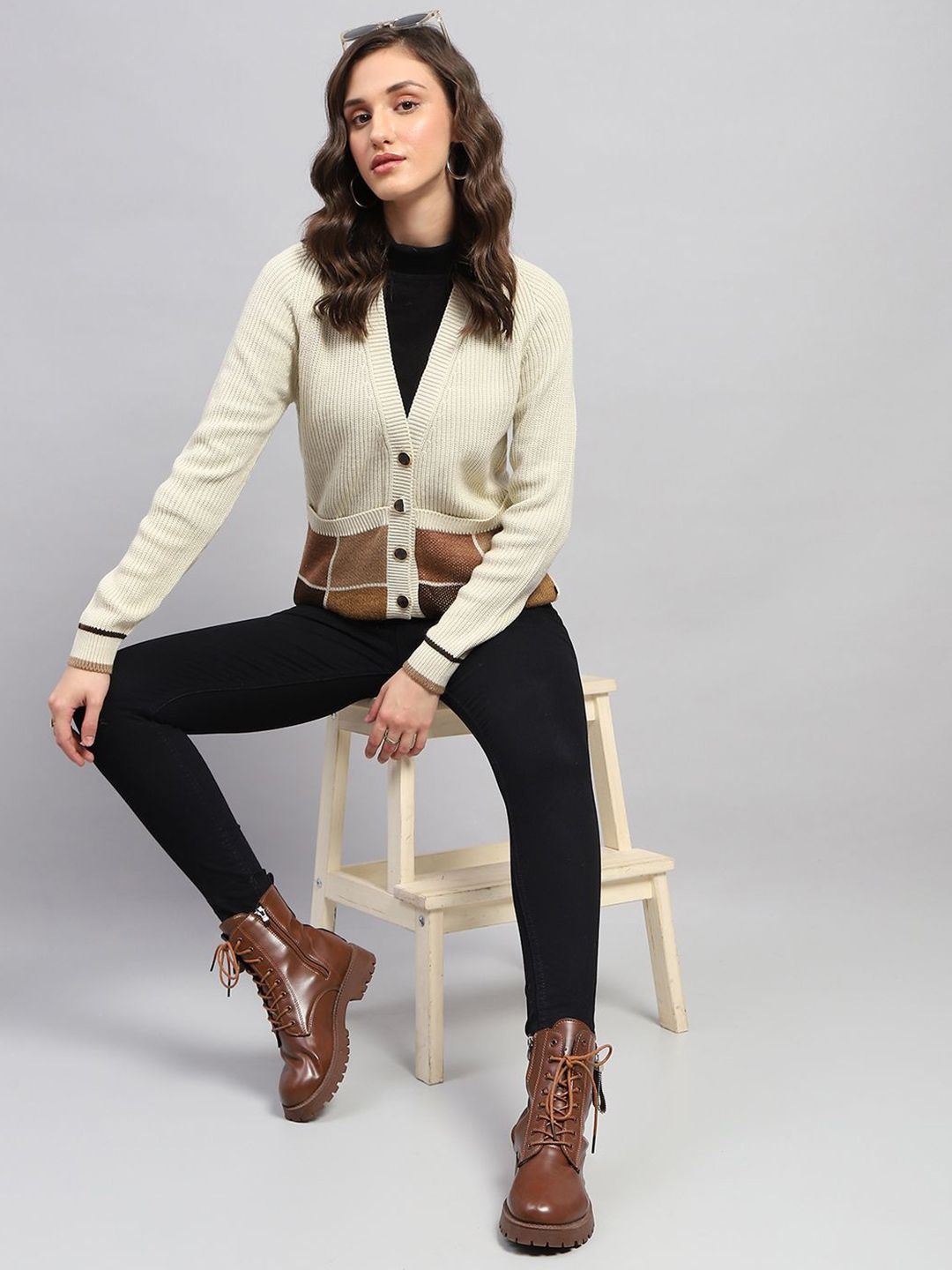 Monte Carlo Women Ribbed Woolen Cardigan