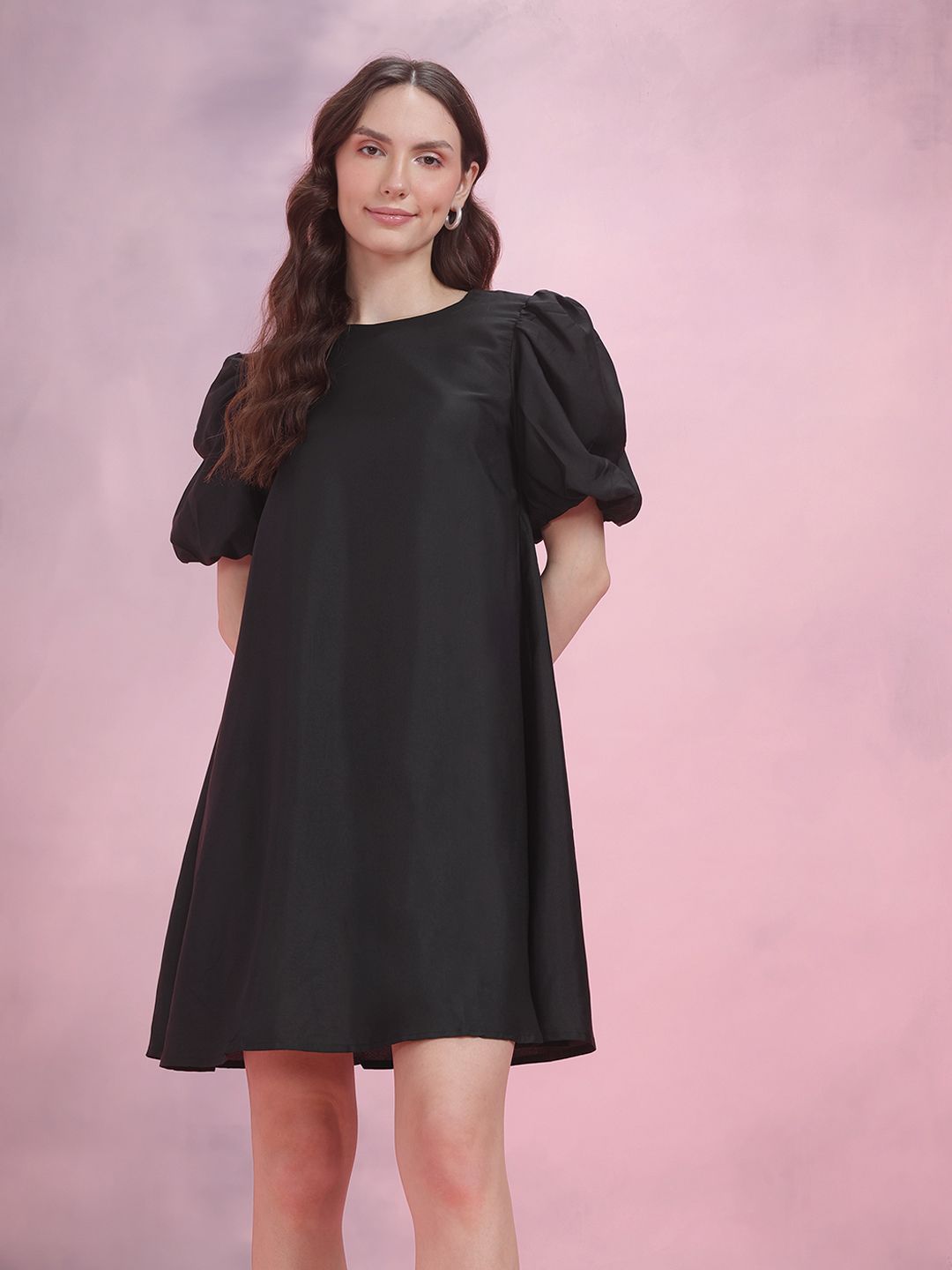 DressBerry Puff Sleeve A-Line Dress