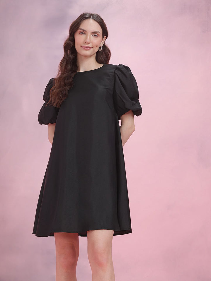 DressBerry Puff Sleeve A-Line Dress