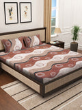 Myntra Elegant Homes Brown & White Printed 300 TC King Bedsheet Set 2.50 m x 2.20m