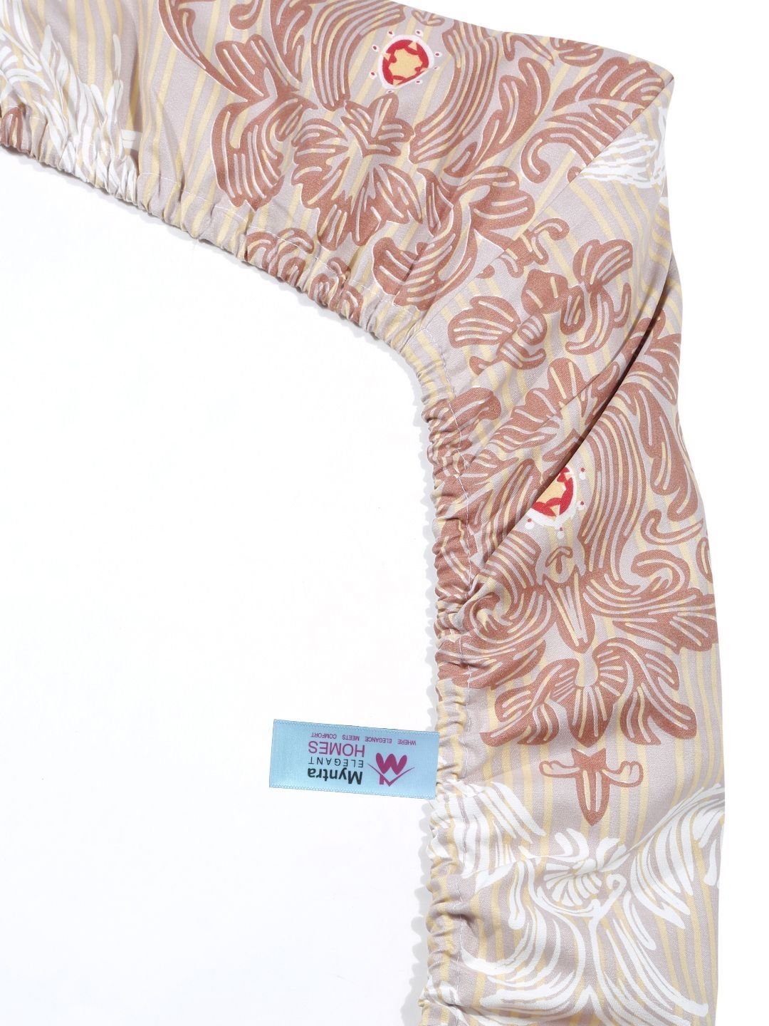 Myntra Elegant Homes Grey & Brown 300 TC Cadar Katil Single dengan 1 Sarung Bantal