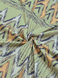 KLOTTHE Hijau Kapas Geometrik 300 TC Dilengkapi Cadar King Halus dengan 2 Sarung Bantal-250 x 225 cm