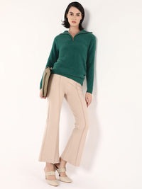 RAREISM Women Solid Mock Collar Pullover