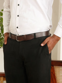 Teakwood Leathers Men Textured Leather Formal Belt