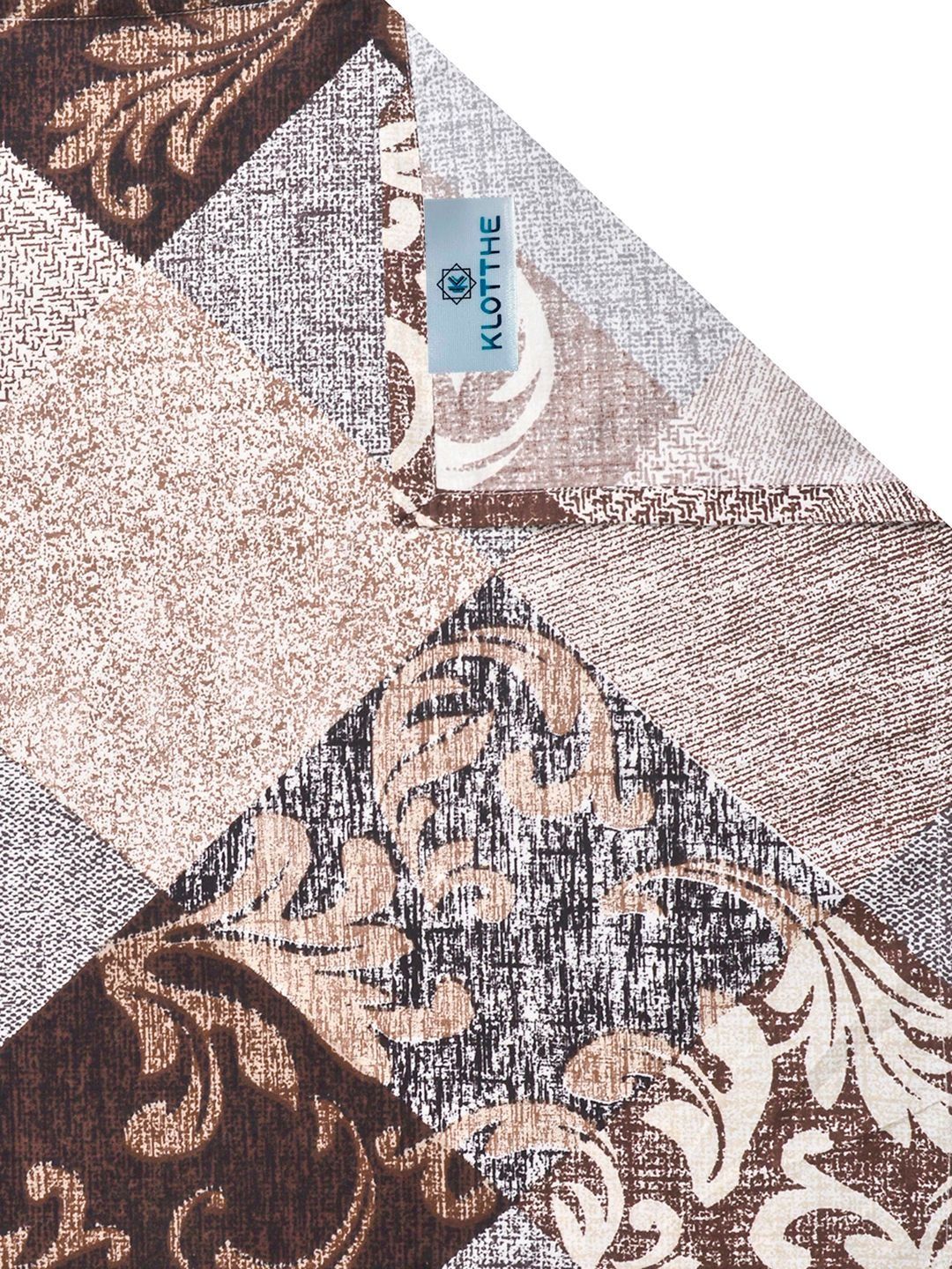 KLOTTHE Coklat Geometri Bercetak 300 TC Cadar King