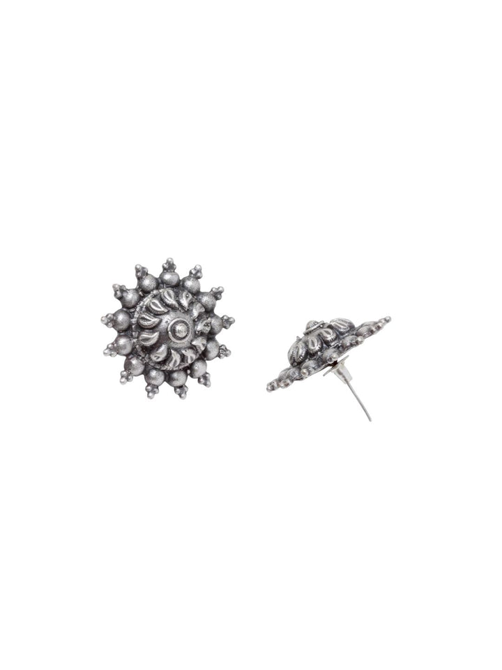 Anouk Silver-Plated Cubic Zirconia Studded Contemporary Shaped Studs