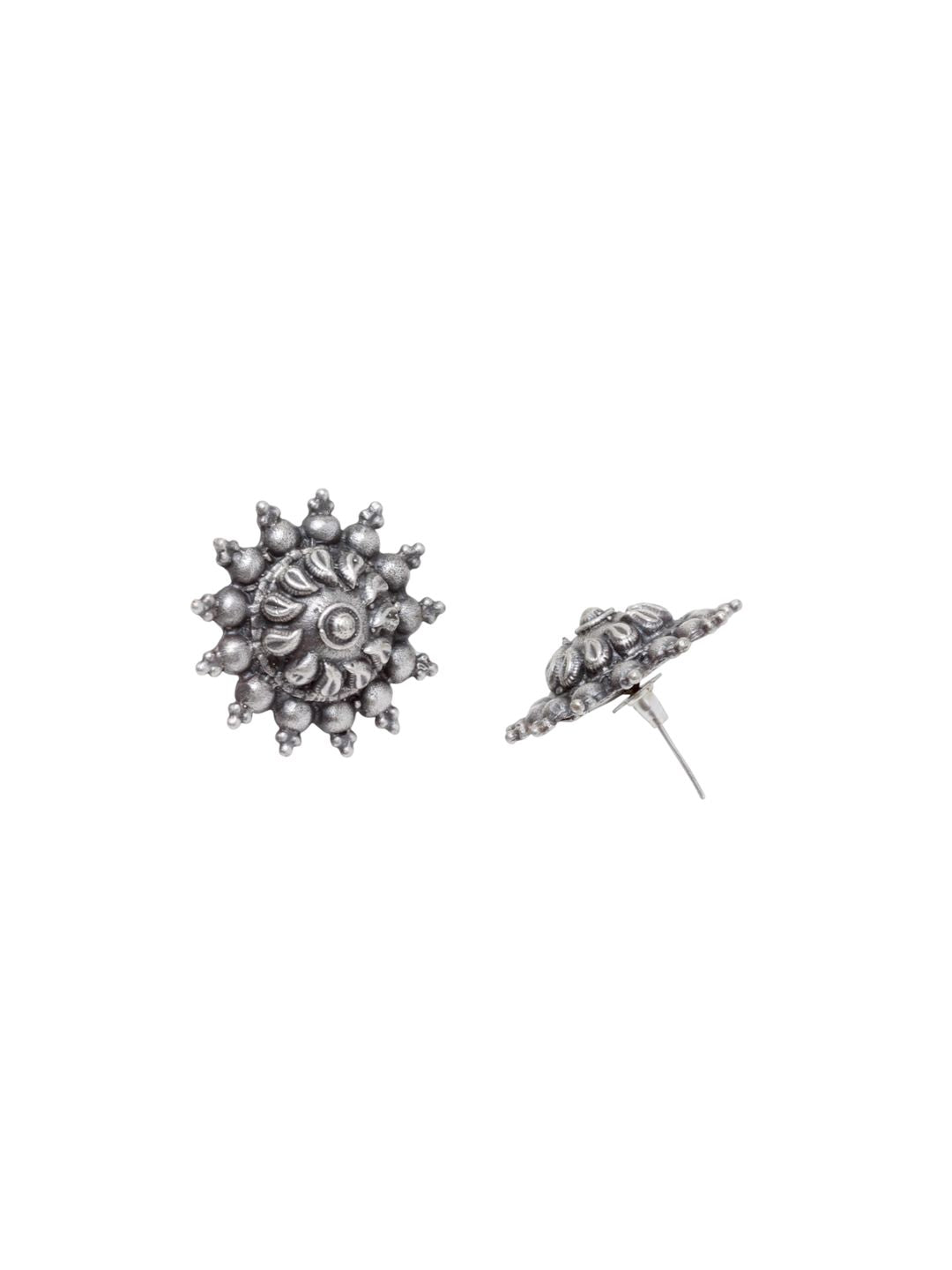 Anouk Silver-Plated Cubic Zirconia Studded Contemporary Shaped Studs