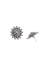 Anouk Silver-Plated Cubic Zirconia Studded Contemporary Shaped Studs