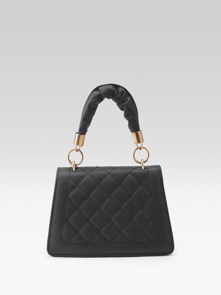 DressBerry Quilted Structured Satchel Bag