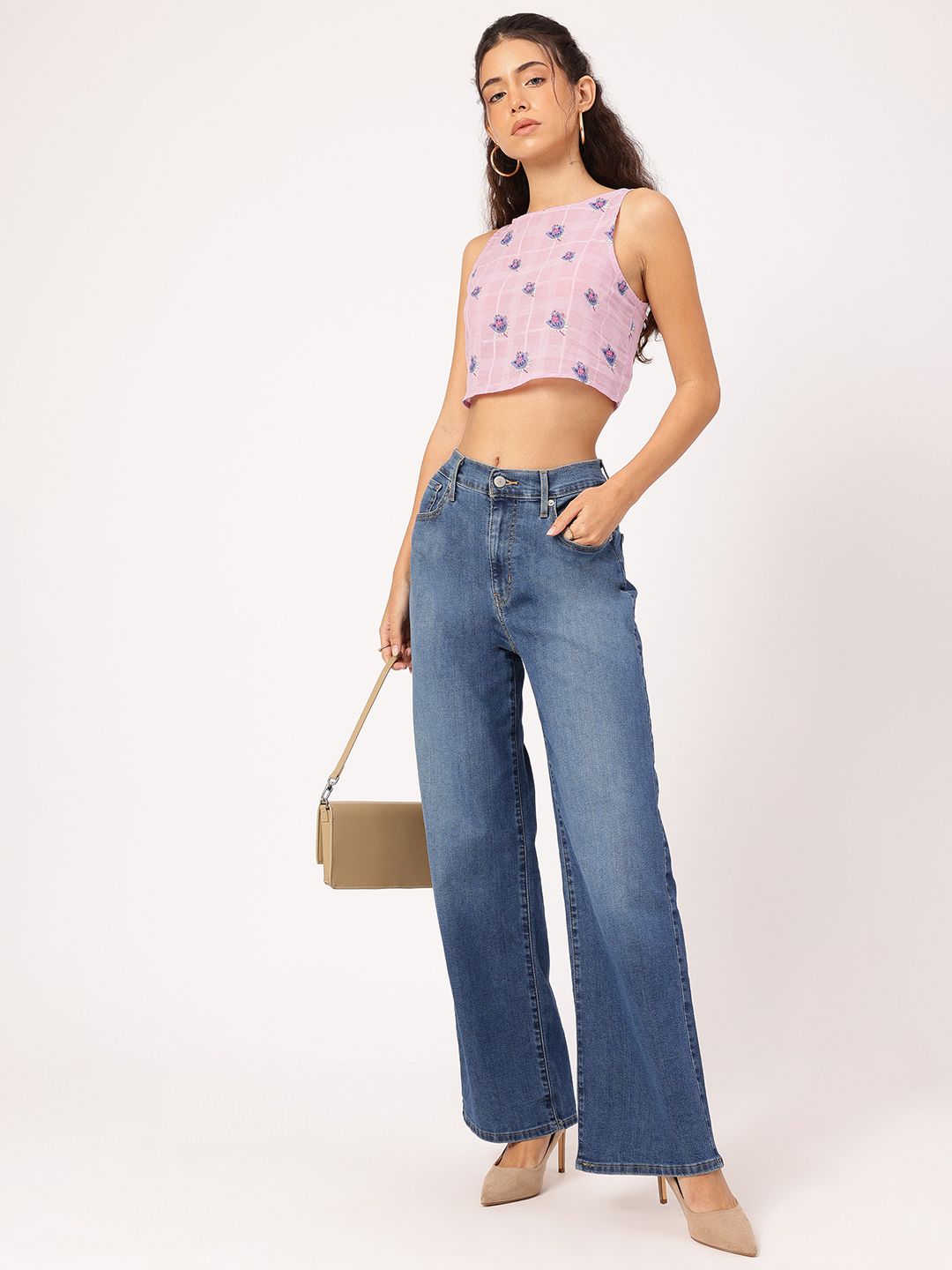 DressBerry Sunny Blossoms Floral Print Crop Top