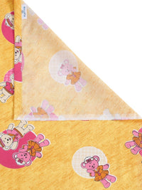 KLOTTHE Yellow Conversational Pure Cotton 400 TC King Superfine Bedsheet dengan 2 Sarung Bantal-98 x 89 inci