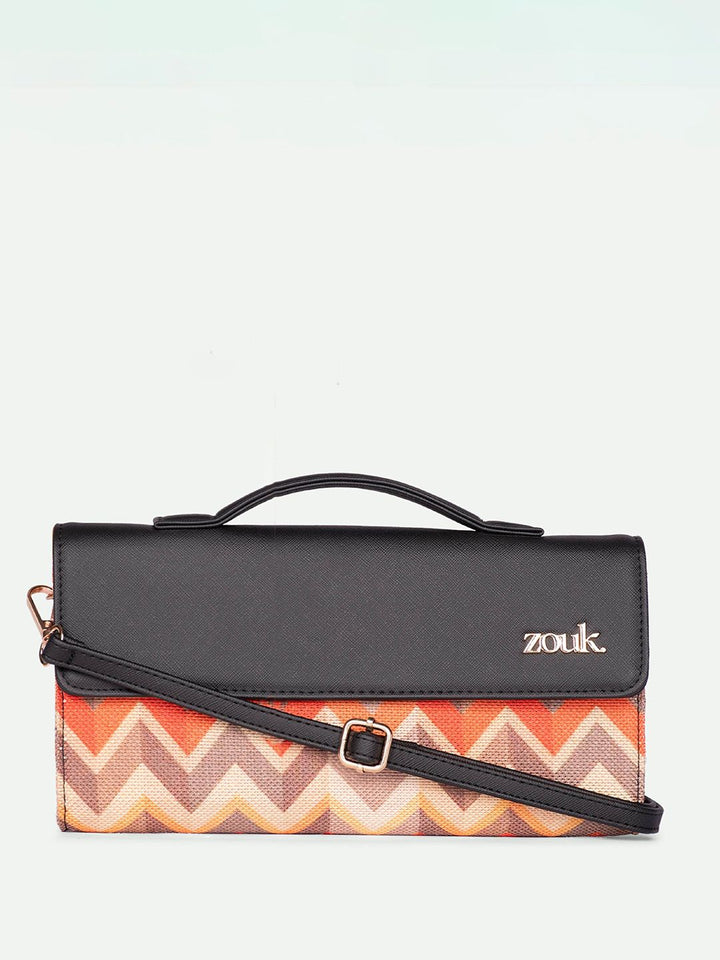 ZOUK Rhea Kapoor Tidal Wave Textured Water Resistant Jute Envelope Clutch