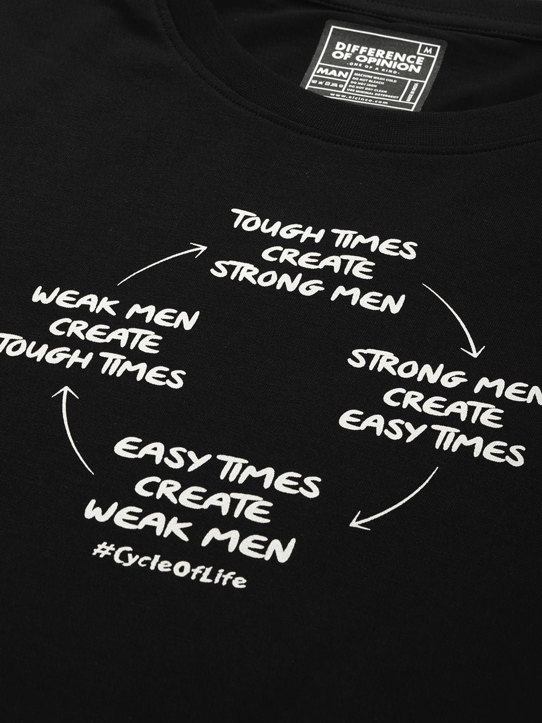 Difference of Opinion Men Typography Printed Pure Cotton Oversize T-shirt