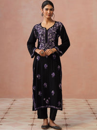 Kurta Sulam Benang Sulam Wanita Rumah Chikankari