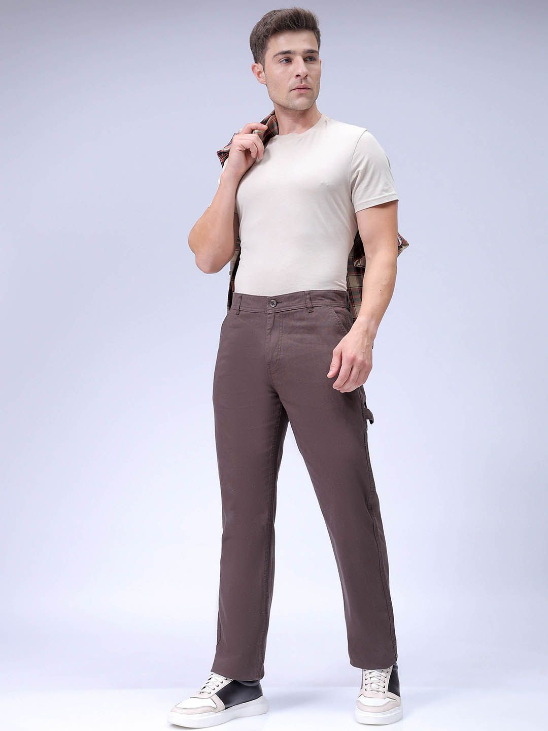 The Indian Garage Co Men Cotton Mid-Rise Cargos Trousers