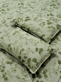 Myntra Elegant Homes Green Floral 300 TC King Cadar dengan 2 Sarung Bantal