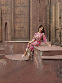 Rain & Rainbow Women Ethnic Motifs Printed Flared Sleeves Mirror Work Kurta