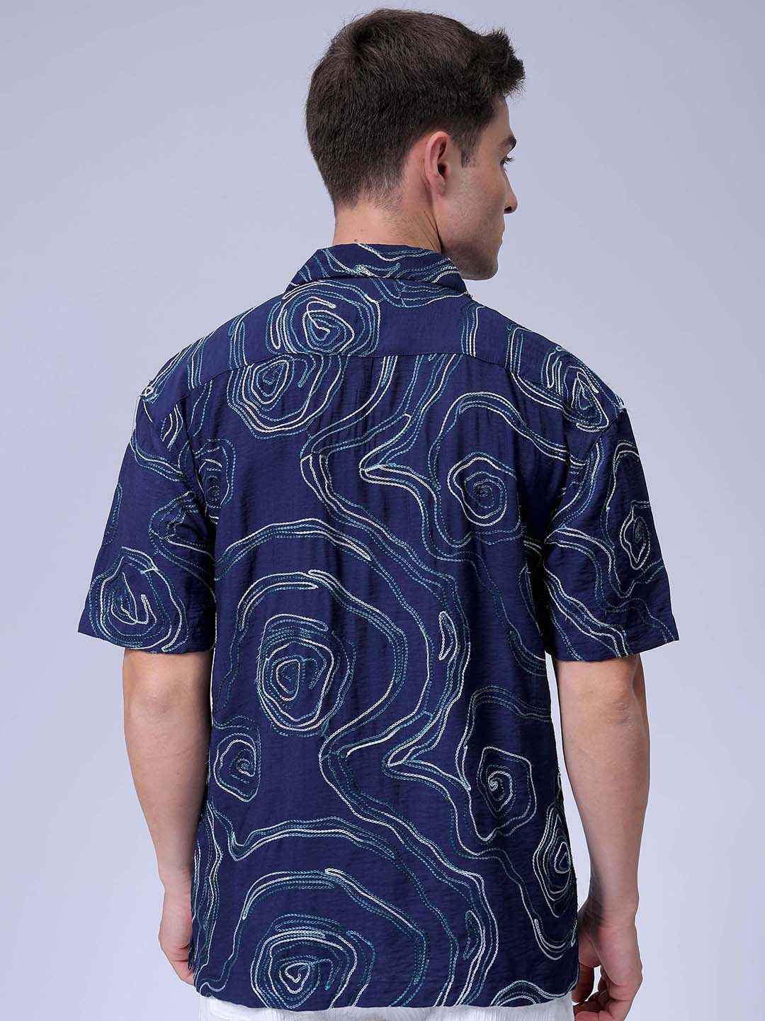 The Indian Garage Co Men Relaxed Fit Embroidery Resortwear Shirt