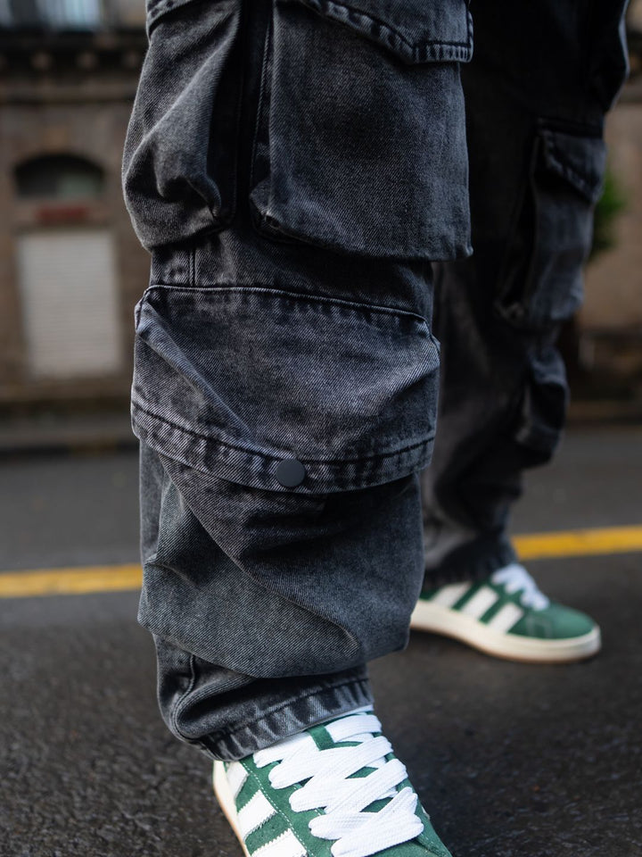 Powerlook Men Cotton Mid-Rise Baggy Fit Cargo Trousers