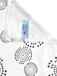 Myntra Elegant Homes White Geometric 400 TC King Cotton Bedsheet with 2 Pillow Covers