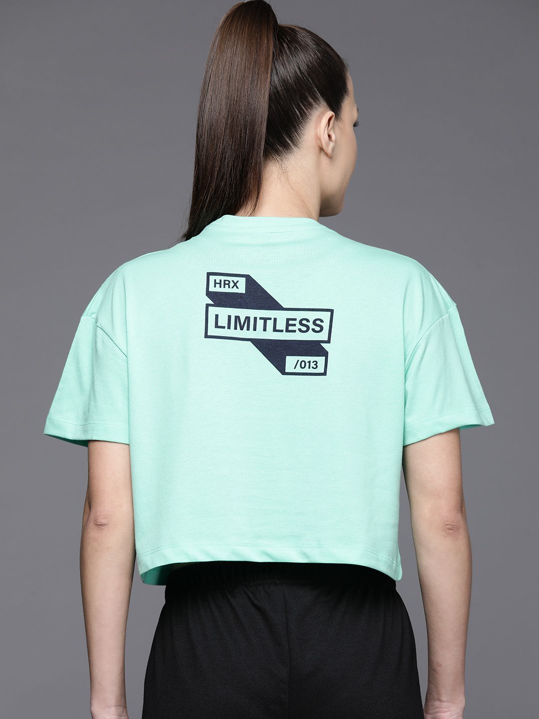 HRX by Hrithik Roshan Printed Drop-Shoulder Sleeves Boxy Lifestyle T-shirt