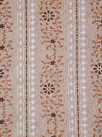 KLOTTHE Beige Floral Cotton Single Bedsheets
