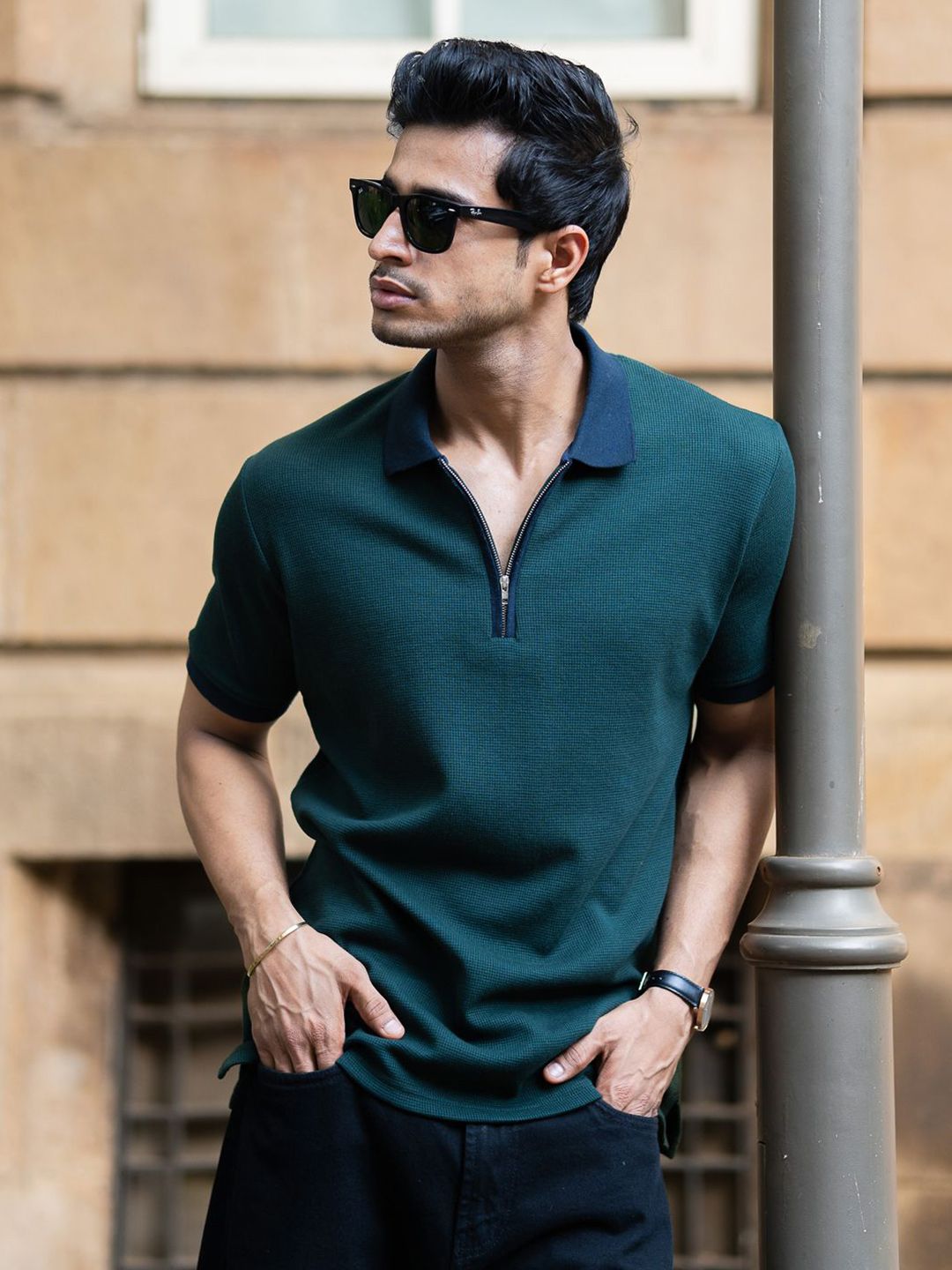 T-shirt kolar polo kontras Powerlook SS25
