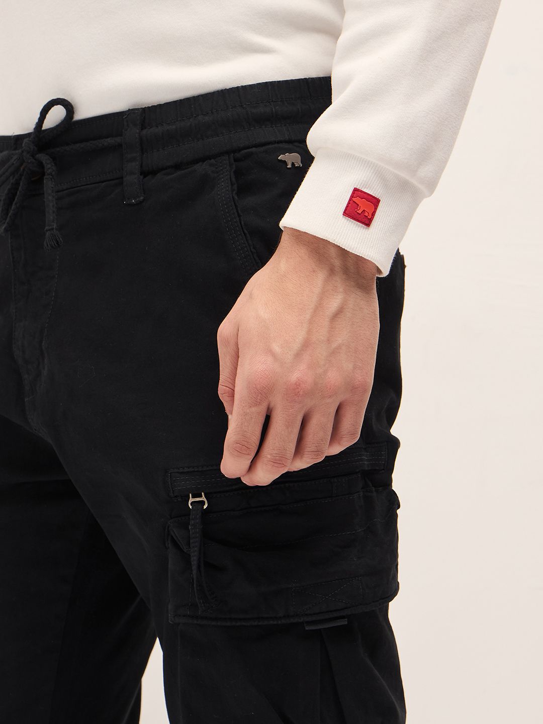 THE BEAR HOUSE Men Cotton Solid Regular Fit Cargo