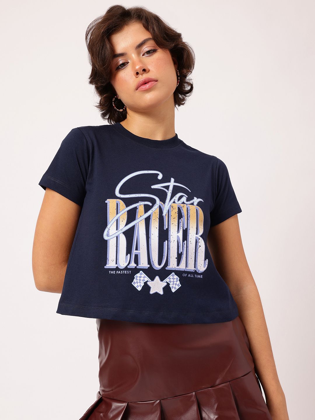 DressBerry Sporty Spice Typography Print Crop T-shirt