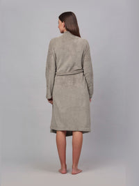 KLOTTHE Women Woolen Shawl Collar Bath Robe With Belt