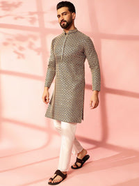 Anouk Men Embroidered Regular Thread Work Pure Cotton Kurta with Pyjamas