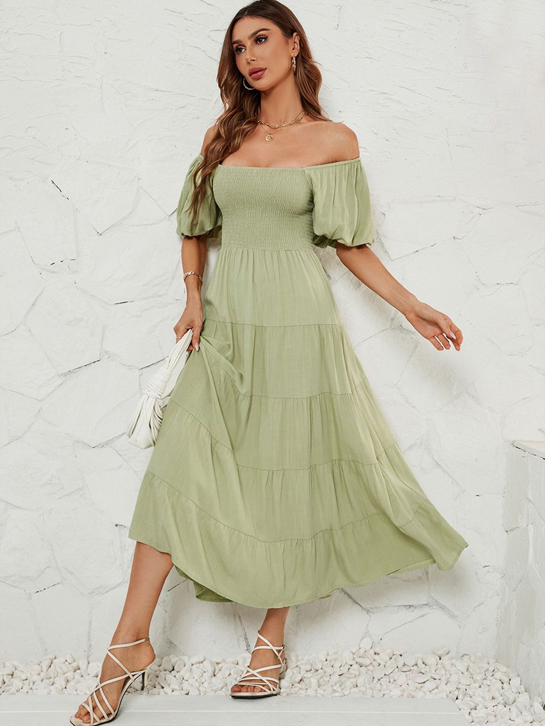 all about you Flutter Sleeve Fit & Flare Midi Dress
