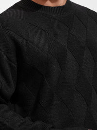 HIGHLANDER Men Round Neck Drop Shoulder Relaxed Sweater