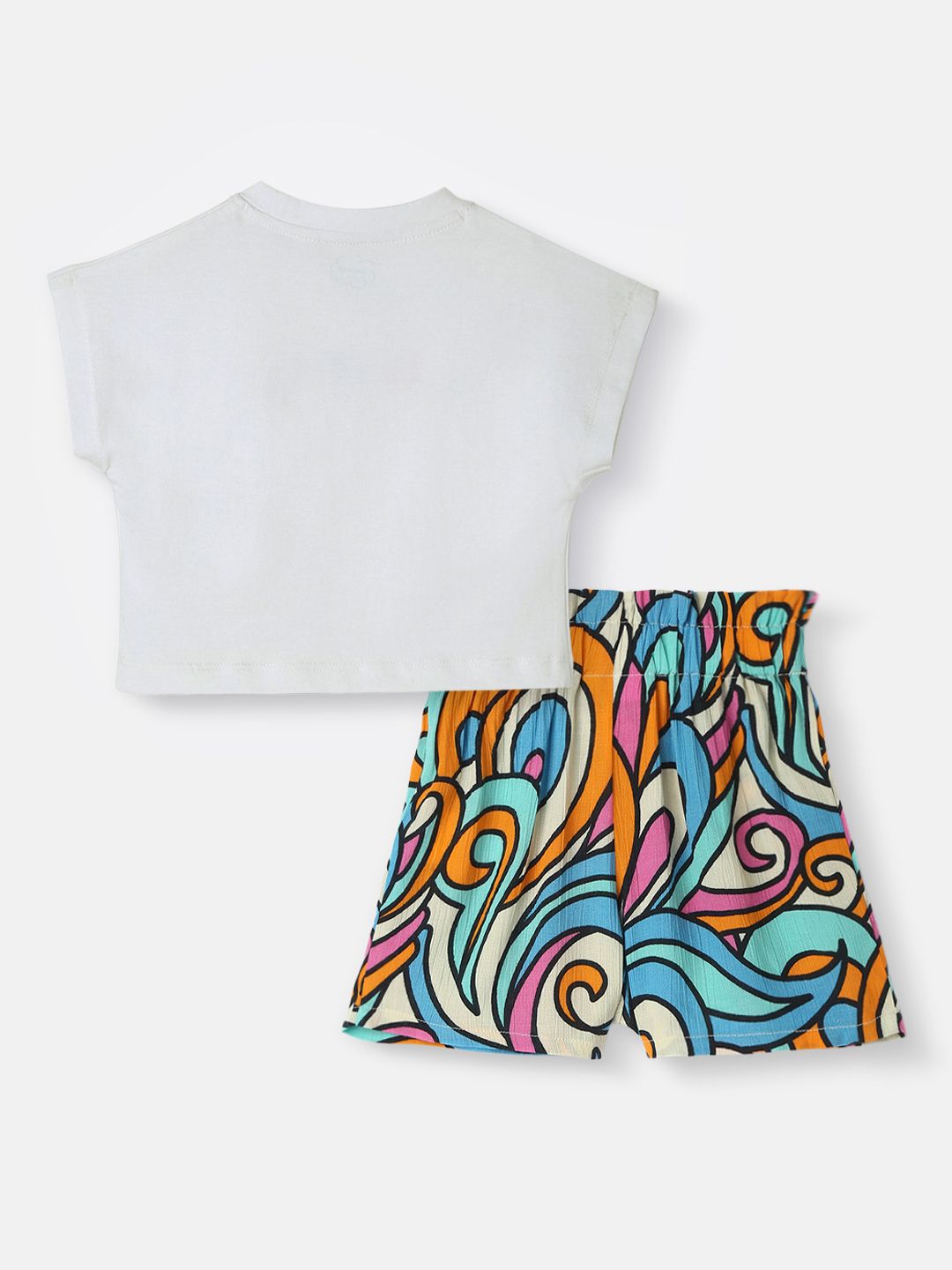 Nauti Nati Girls Printed Short Sleeves Top With Shorts