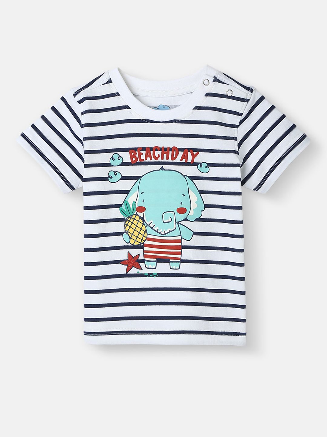 Nauti Nati Boys Printed Short Sleeves Pure Cotton T-shirt With Shorts